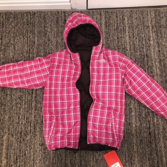 North Face Girls Jacket Gorgeous **Reversible** "Brownie Brown/Pink